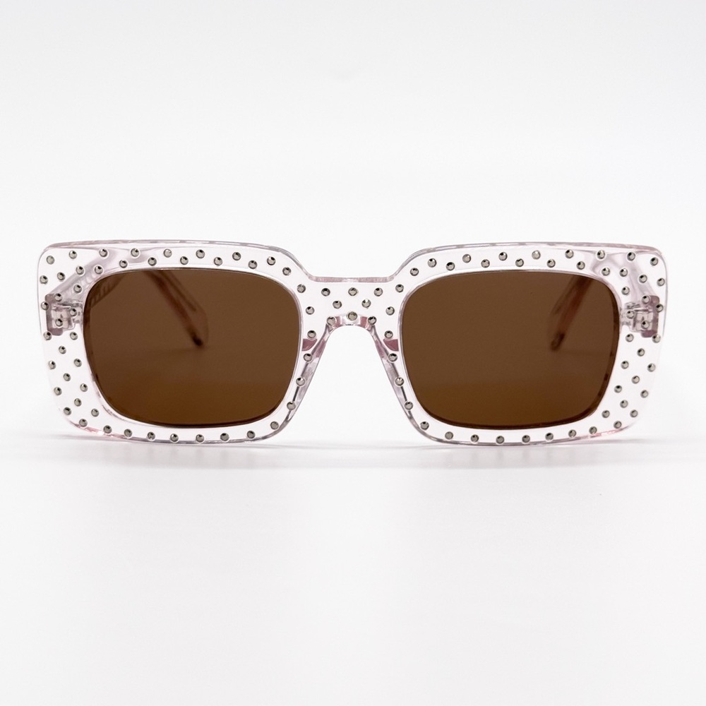 NEW CELINE CL4213IS 27E SUNGLASSES PINK BROWN SQUARE WOMEN CELINE EYEWEAR - Picture 5 of 11